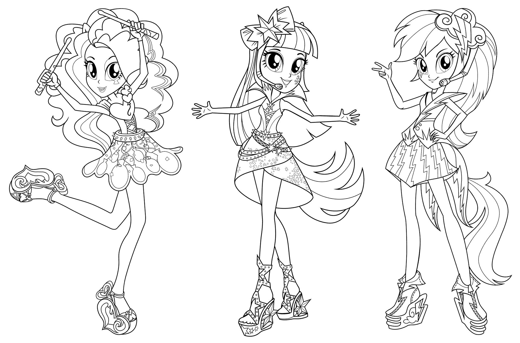 My Equestria Girl Rainbow Rocks Coloring Page - My Little Pony Coloring