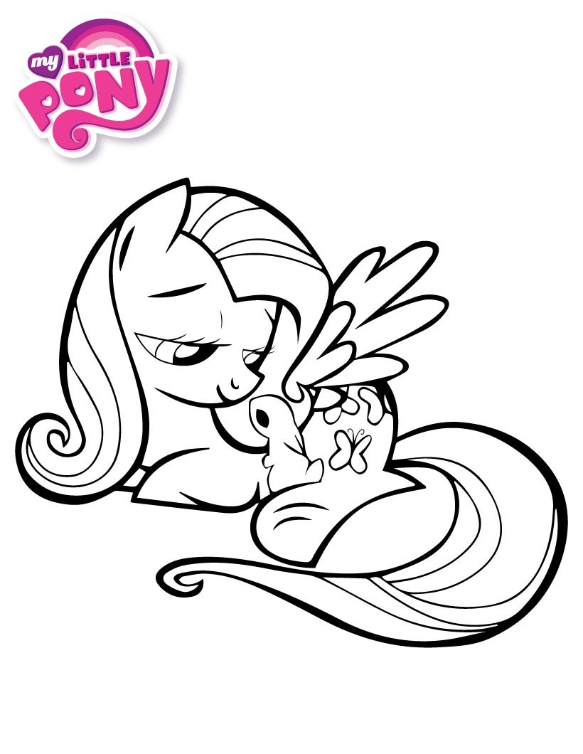 My Little Pony Fluttershy with A Rabbit Coloring Page - My ...