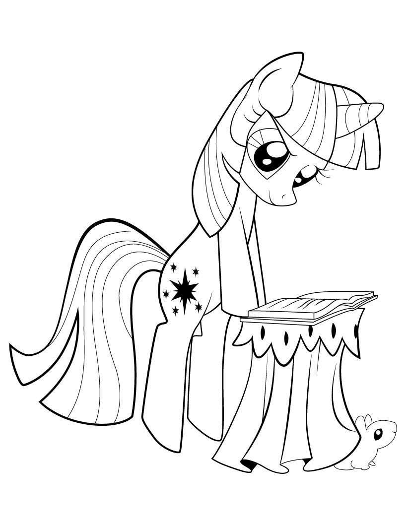 My Little Pony Twilight Sparkle Reading Coloring Page My