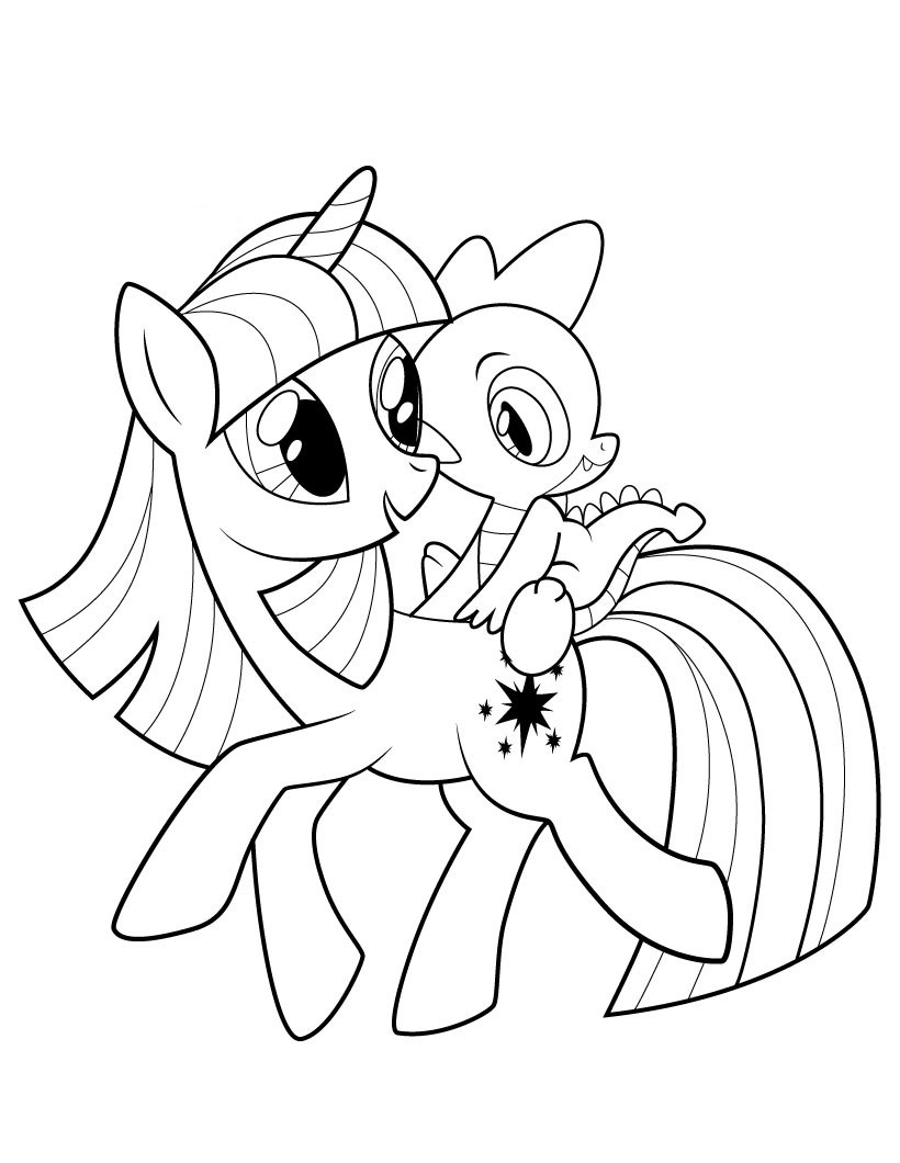 my little ponies coloring pages spike - photo #18