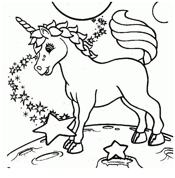 Happy Unicorn Coloring Page - Unicorn Coloring Pages