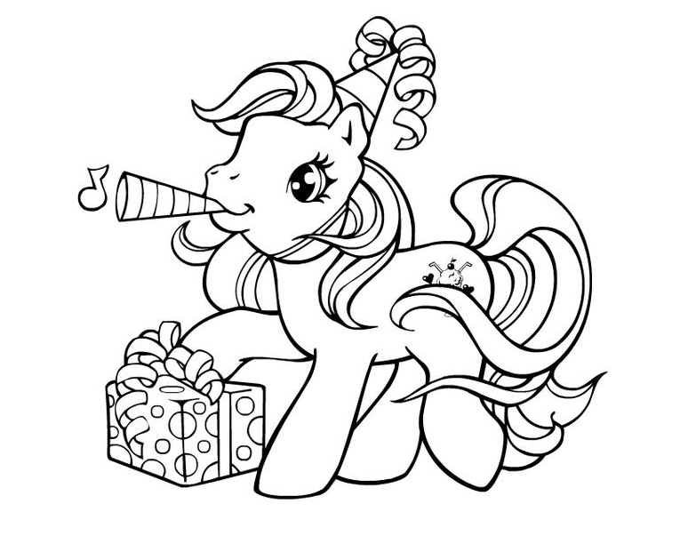 Unicorn Birthday Coloring Page - Unicorn Coloring Pages