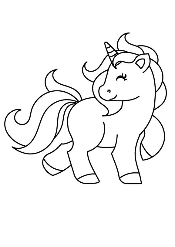 Baby Unicorn Coloring 2 Coloring Page - Unicorn Coloring Pages