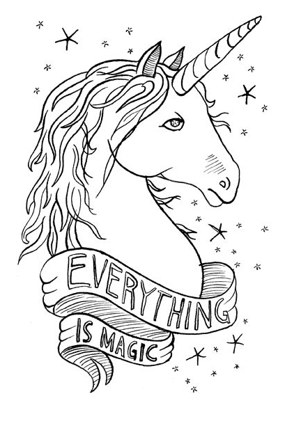 Everything Is Magic Coloring Page Unicorn Coloring Pages