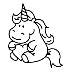 Cute Unicorn Kawaii Coloring Page Coloring Page - Unicorn Coloring Pages