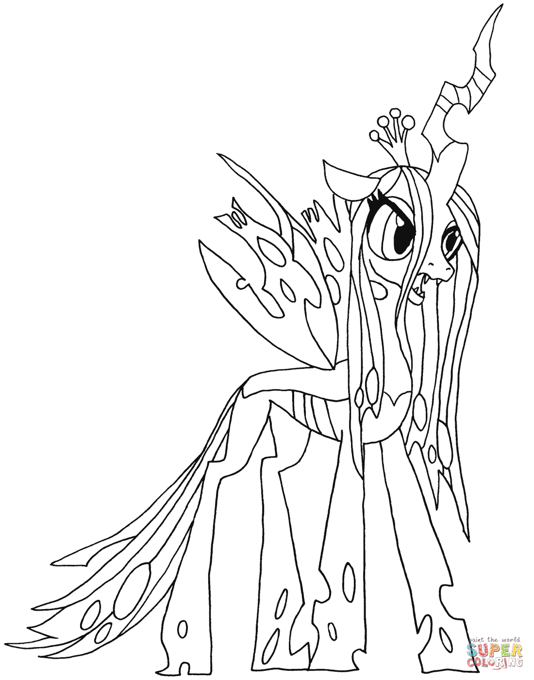 my little pony queen chrysalis coloring page