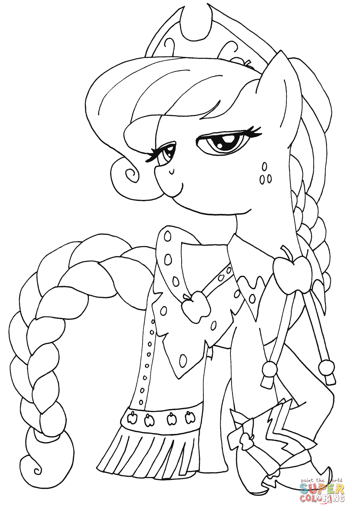 Princess Applejack from My Little Pony Coloring Page - My Little Pony