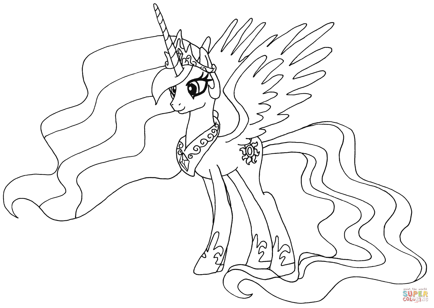 Princess Celestia From My Little Pony Coloring Page My Little Pony 