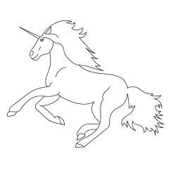 Cute Midnight Unicorn Coloring Page