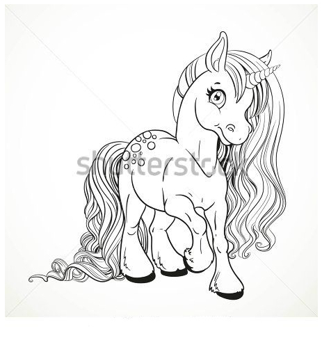 Unicorn Coloring With Long Hair