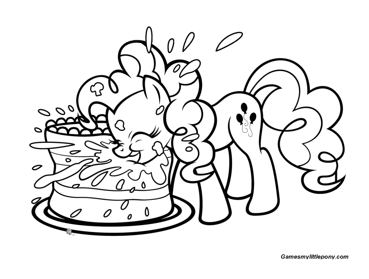 my little pony happy birthday coloring page