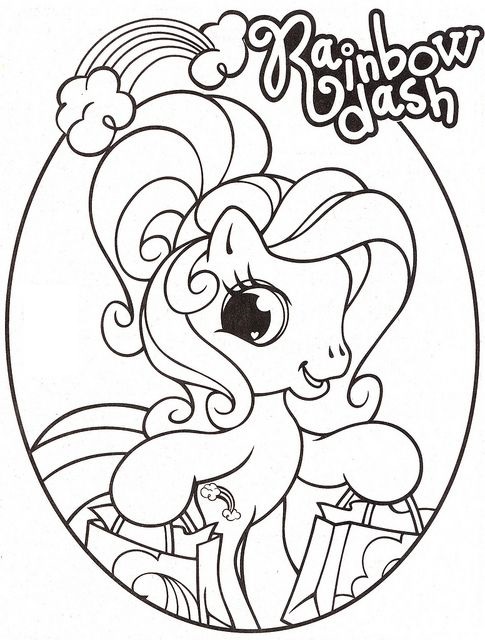 My Little Pony Rainbow Dash With Round Coloring Page