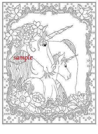 Unicorn Coloring Sample Coloring Page