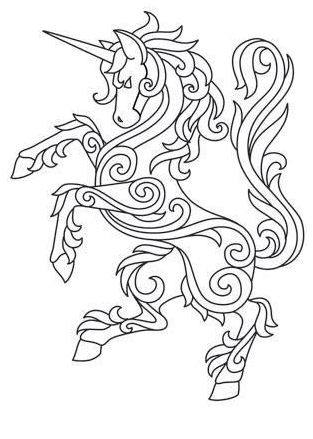 Unicorn Coloring Pages With Design Coloring Page