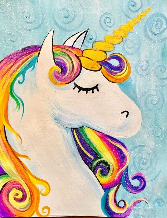 How To Draw And How To Painting The Unicorn Head