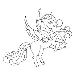 Unicorn Coloring Jump Coloring Page