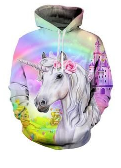 Castle unicorn Hoodie Coloring Page