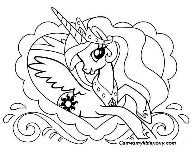 My Little Pony Celestia Coloring Coloring Page