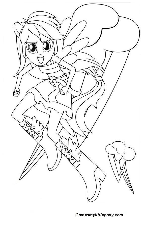 My Equestria Girl Angel  Coloring Page