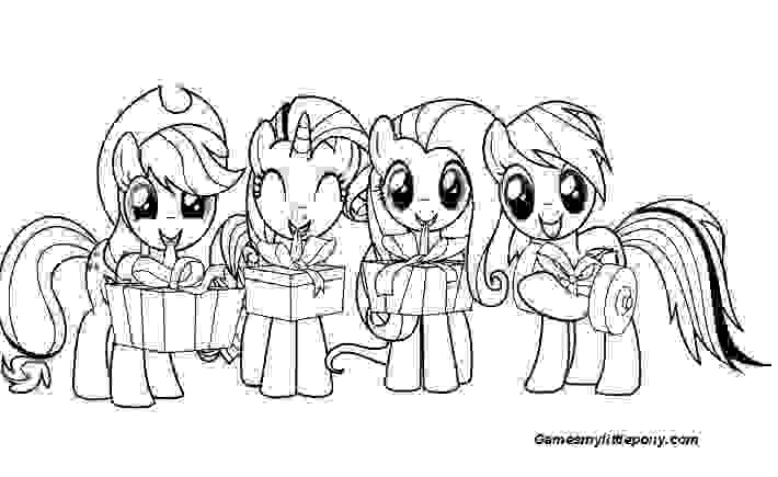 Cute My Little Pony With Gifts Coloring Page