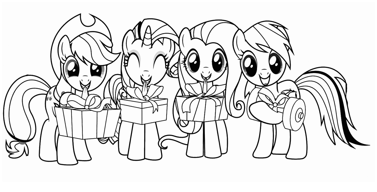 Chrismas My Little Pony Coloring Page
