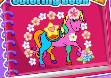 Horse And Unicorn Coloring Book Game