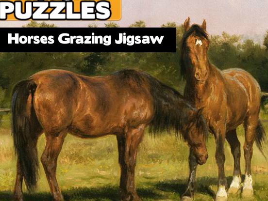 Horses Grazing Jigsaw Game